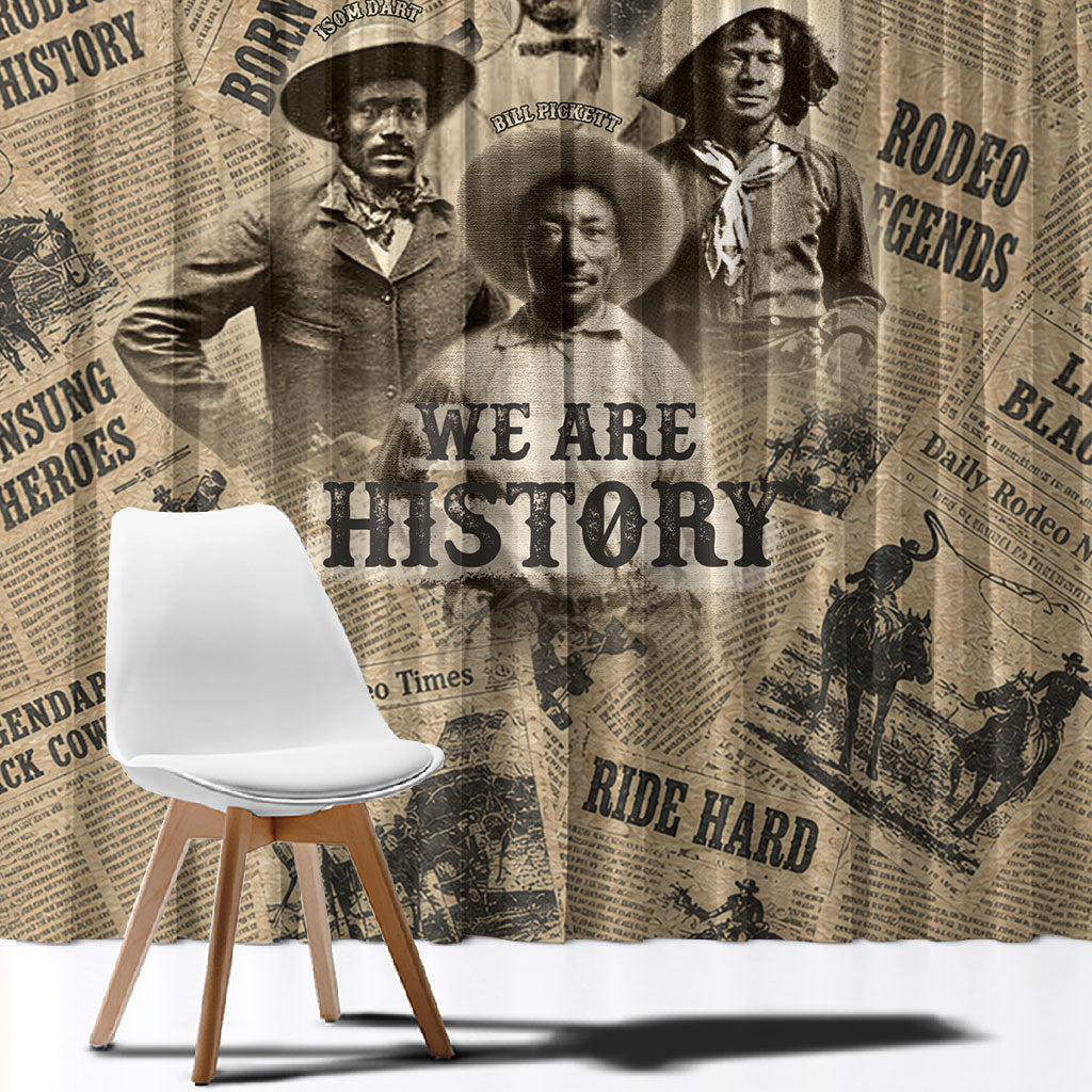 Black Cowboy Window Curtain Western Rodeo Melanin Black History