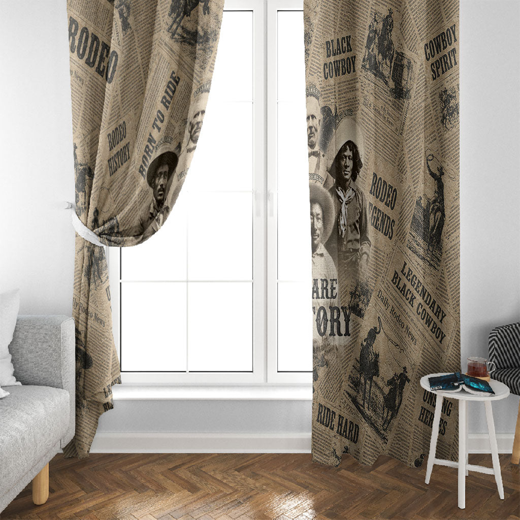 Black Cowboy Window Curtain Western Rodeo Melanin Black History