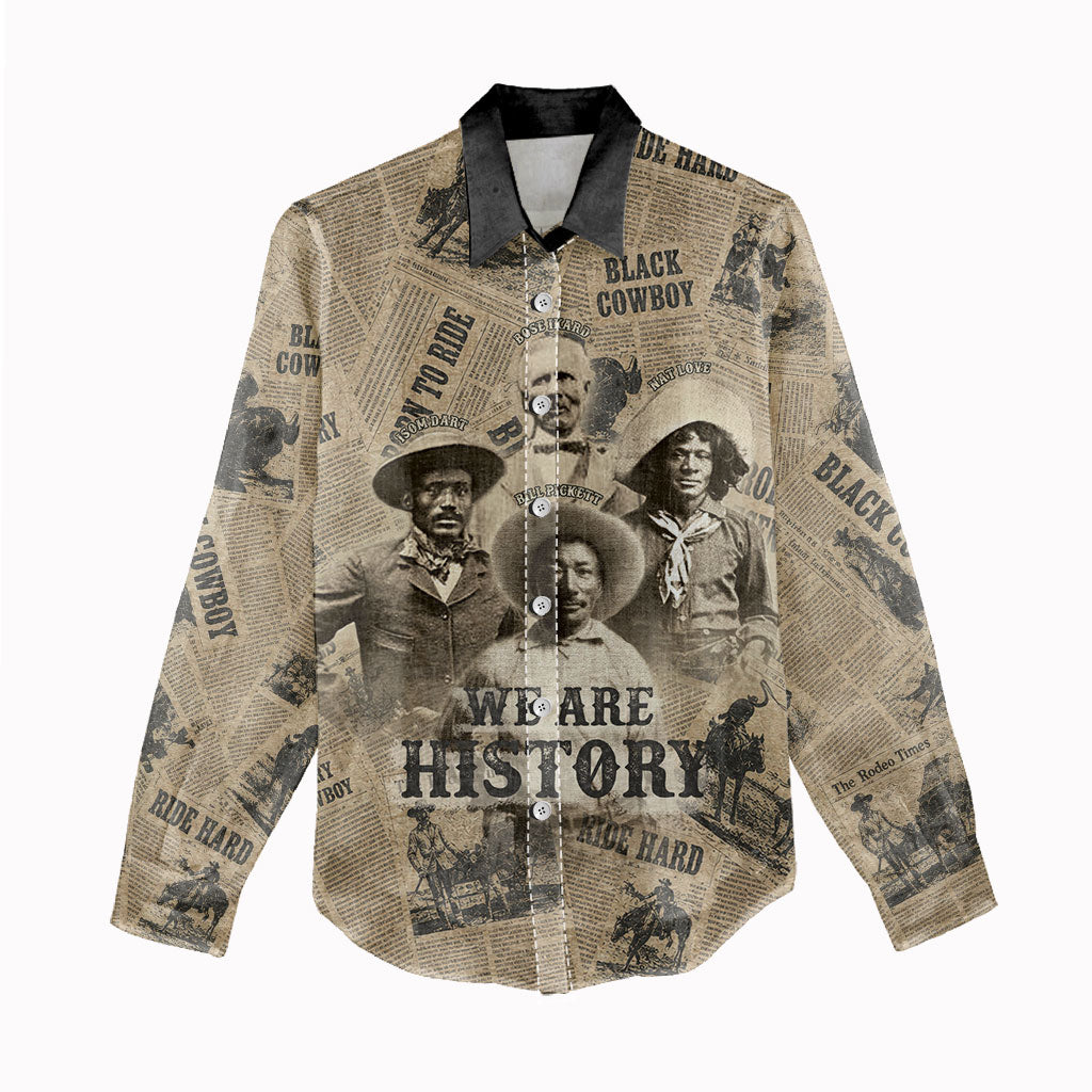 Black Cowboy Women Casual Shirt Western Rodeo Melanin Black History