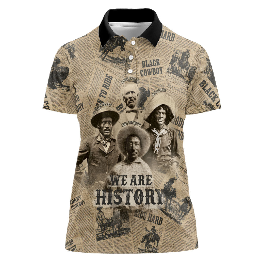 Black Cowboy Women Polo Shirt Western Rodeo Melanin Black History