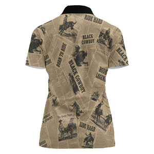 Black Cowboy Women Polo Shirt Western Rodeo Melanin Black History