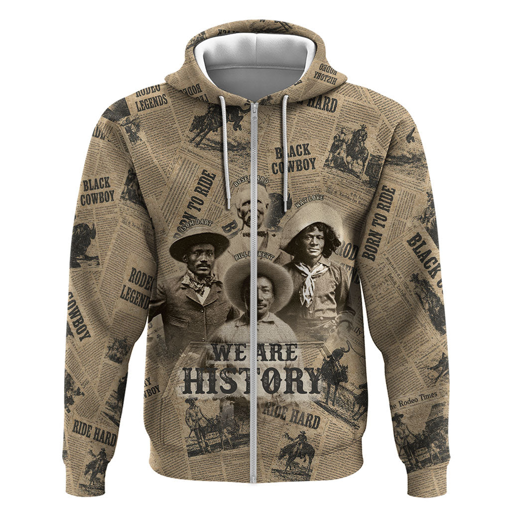 Black Cowboy Zip Hoodie Western Rodeo Melanin Black History