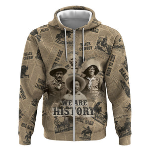 Black Cowboy Zip Hoodie Western Rodeo Melanin Black History