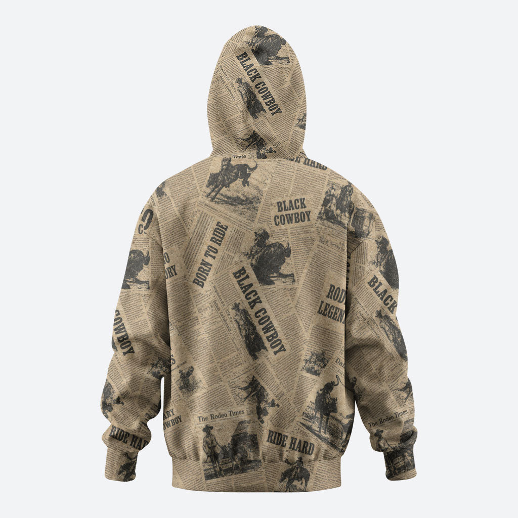 Black Cowboy Zip Hoodie Western Rodeo Melanin Black History