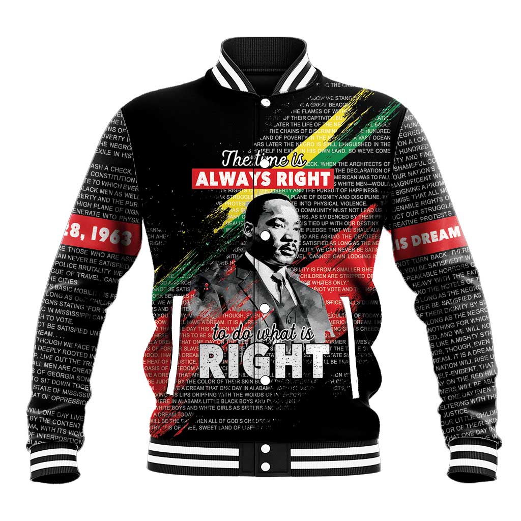 MLK Honoring The Legacy Baseball Jacket Black Version