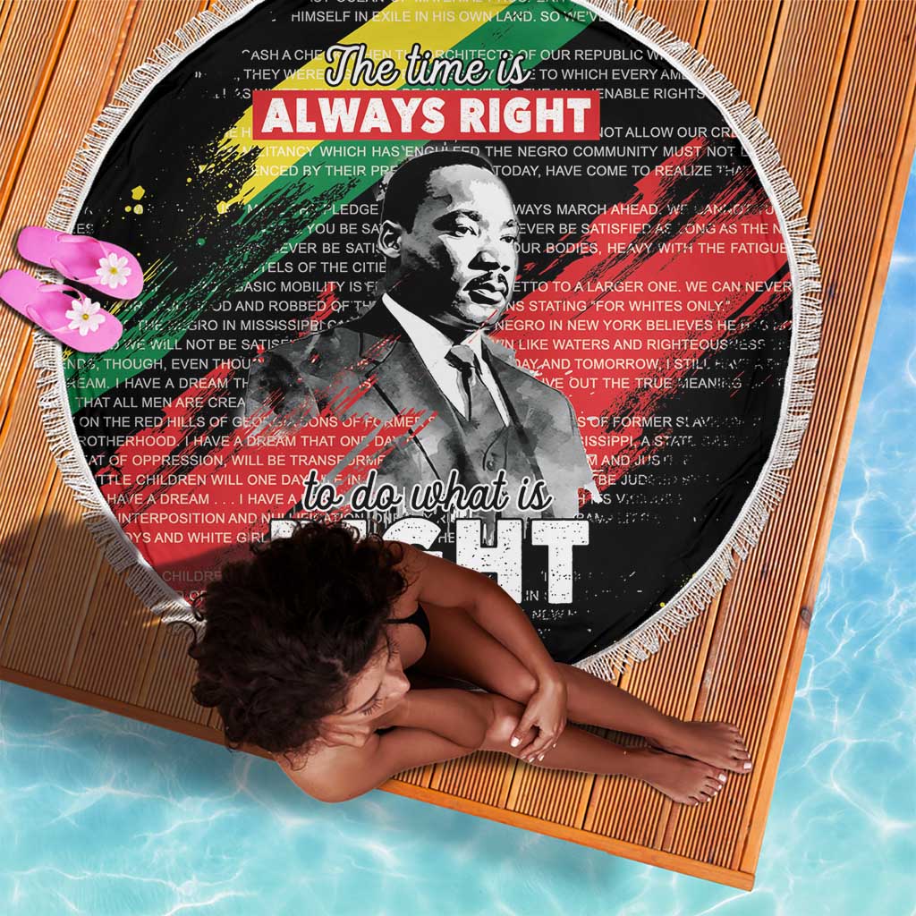 MLK Honoring The Legacy Beach Blanket Black Version