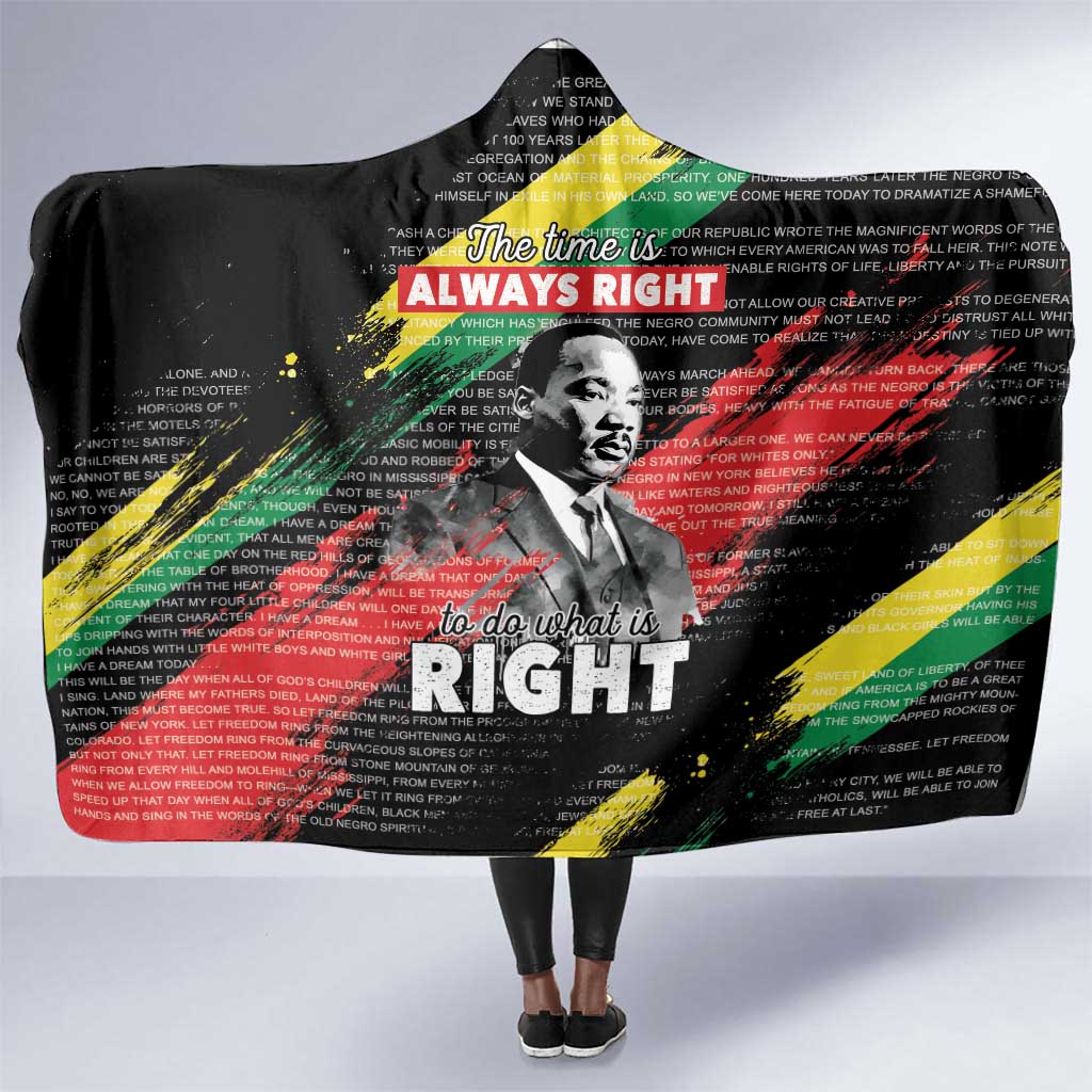 MLK Honoring The Legacy Hooded Blanket Black Version