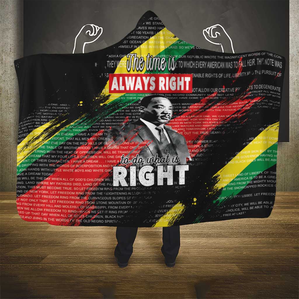 MLK Honoring The Legacy Hooded Blanket Black Version