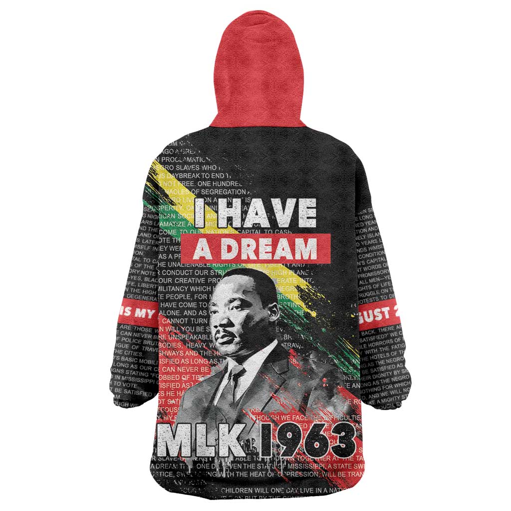 MLK Honoring The Legacy Kid Wearable Blanket Hoodie Black Version