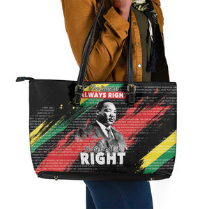 MLK Honoring The Legacy Leather Tote Bag Black Version