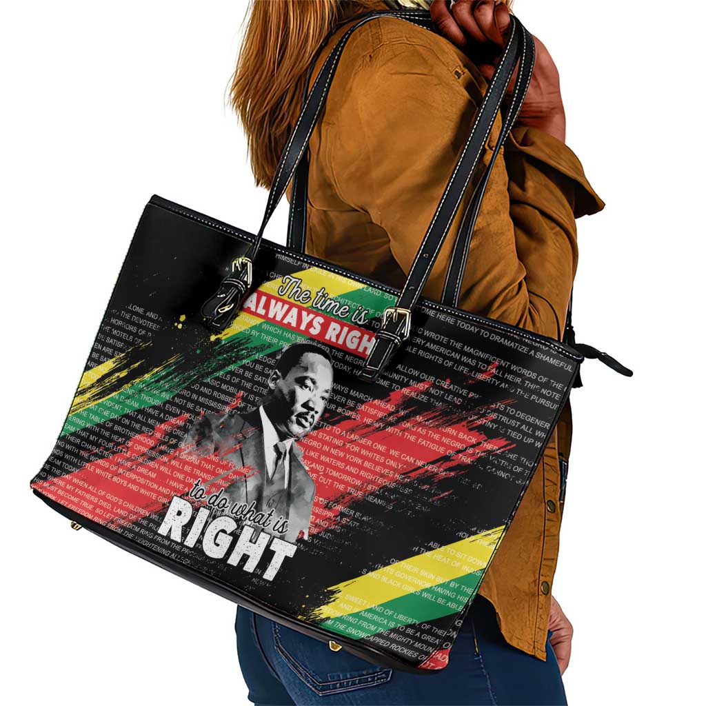 MLK Honoring The Legacy Leather Tote Bag Black Version