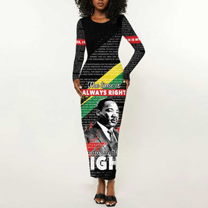 MLK Honoring The Legacy Long Sleeve Bodycon Dress Black Version