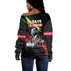 MLK Honoring The Legacy Off Shoulder Sweater Black Version