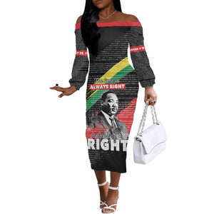 MLK Honoring The Legacy Off The Shoulder Long Sleeve Dress Black Version