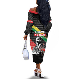MLK Honoring The Legacy Off The Shoulder Long Sleeve Dress Black Version