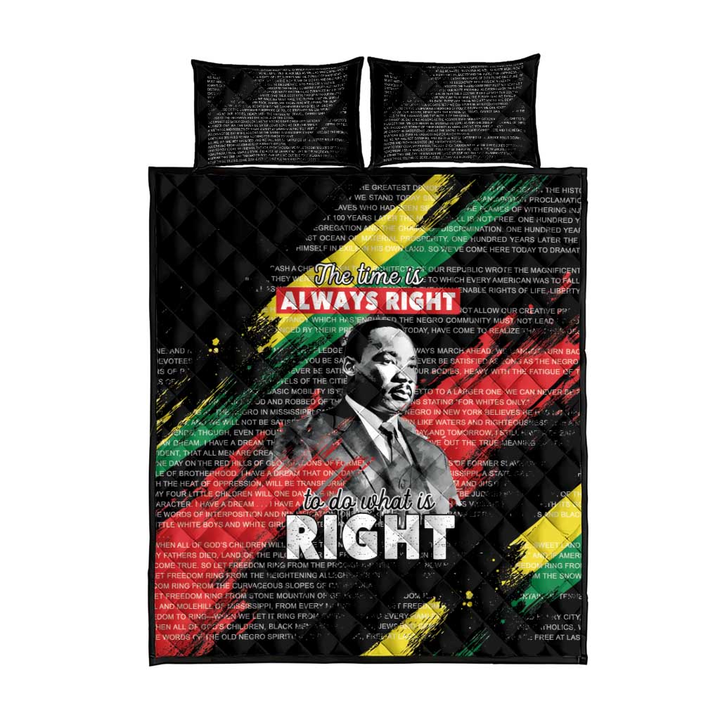 MLK Honoring The Legacy Quilt Bed Set Black Version