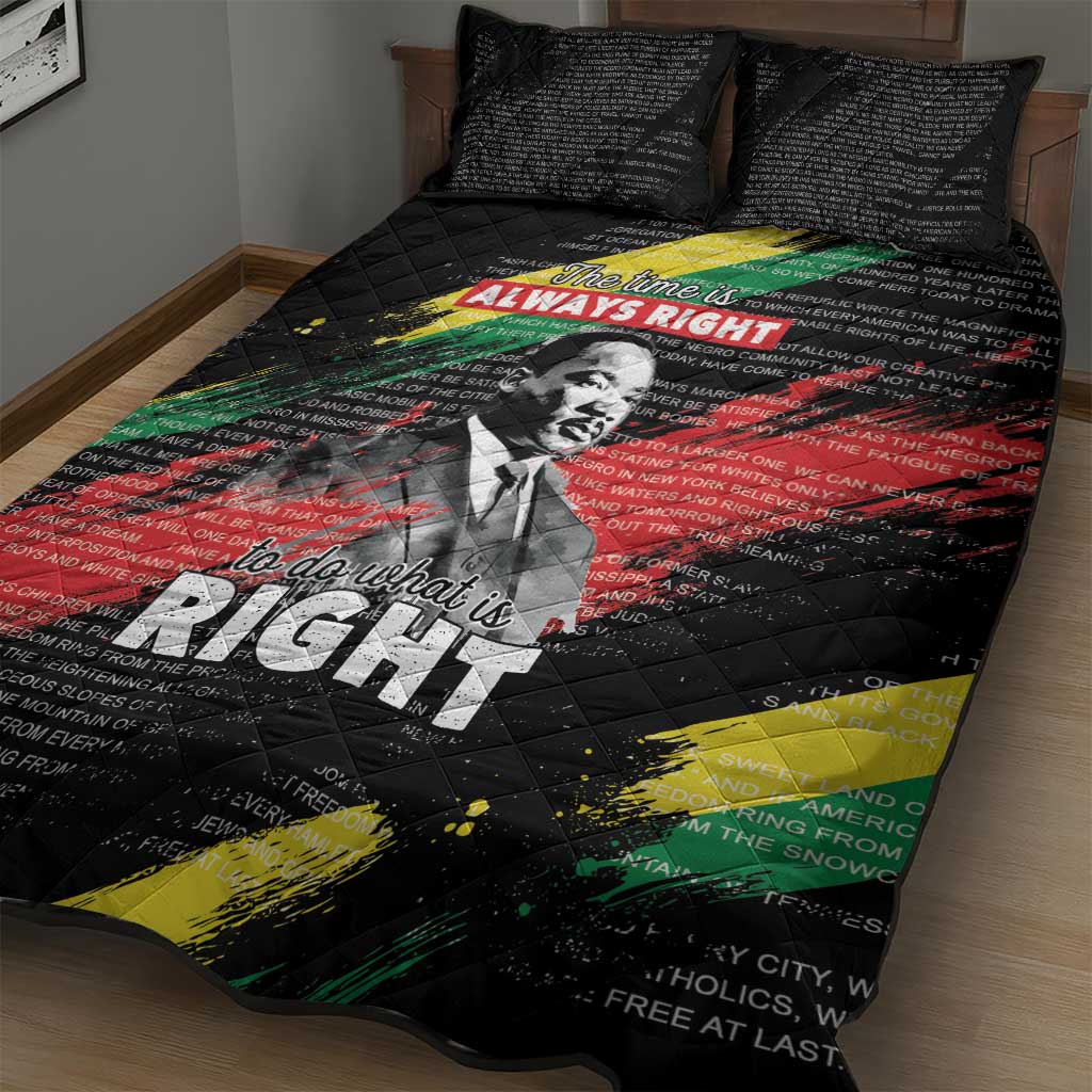 MLK Honoring The Legacy Quilt Bed Set Black Version