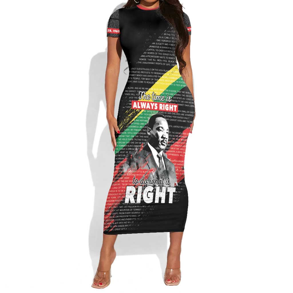MLK Honoring The Legacy Short Sleeve Bodycon Dress Black Version LT05