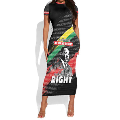 MLK Honoring The Legacy Short Sleeve Bodycon Dress Black Version LT05