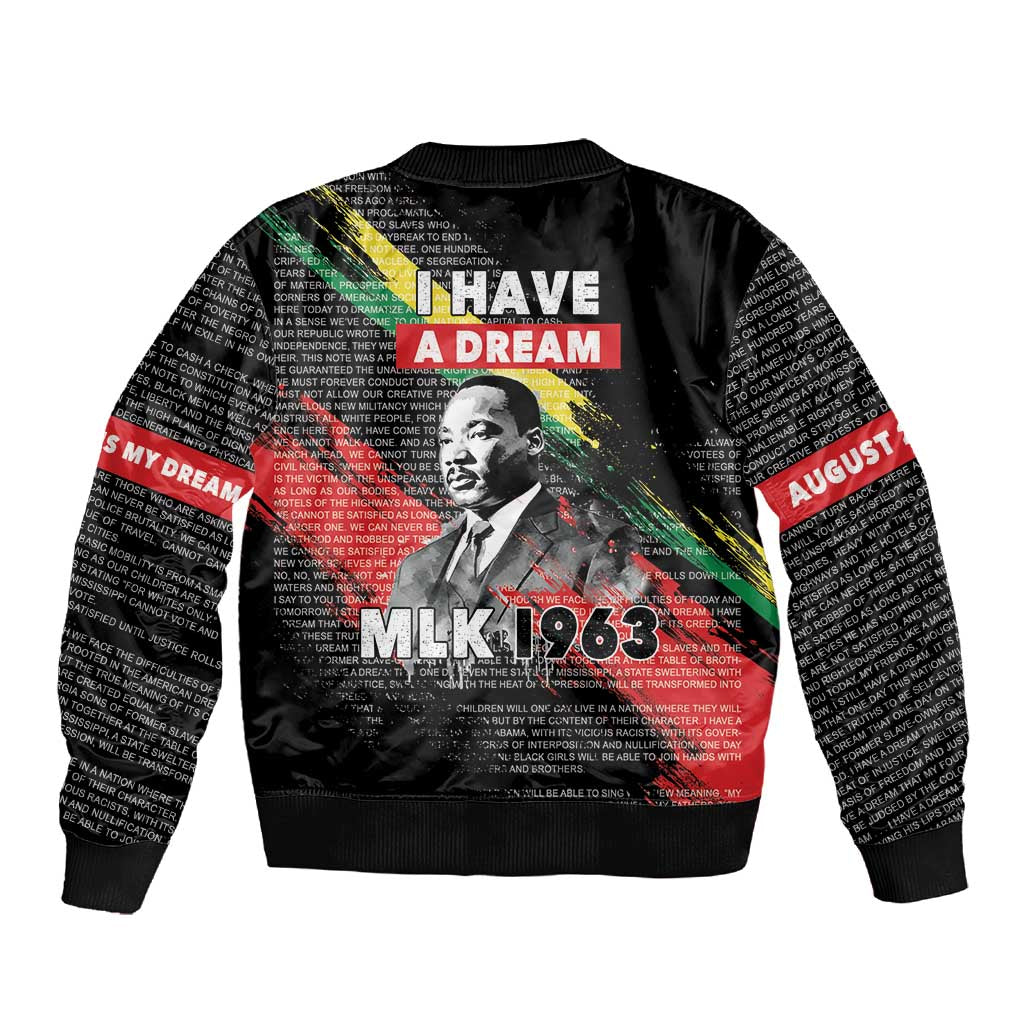 MLK Honoring The Legacy Sleeve Zip Bomber Jacket Black Version