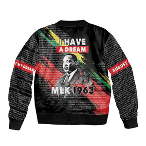 MLK Honoring The Legacy Sleeve Zip Bomber Jacket Black Version