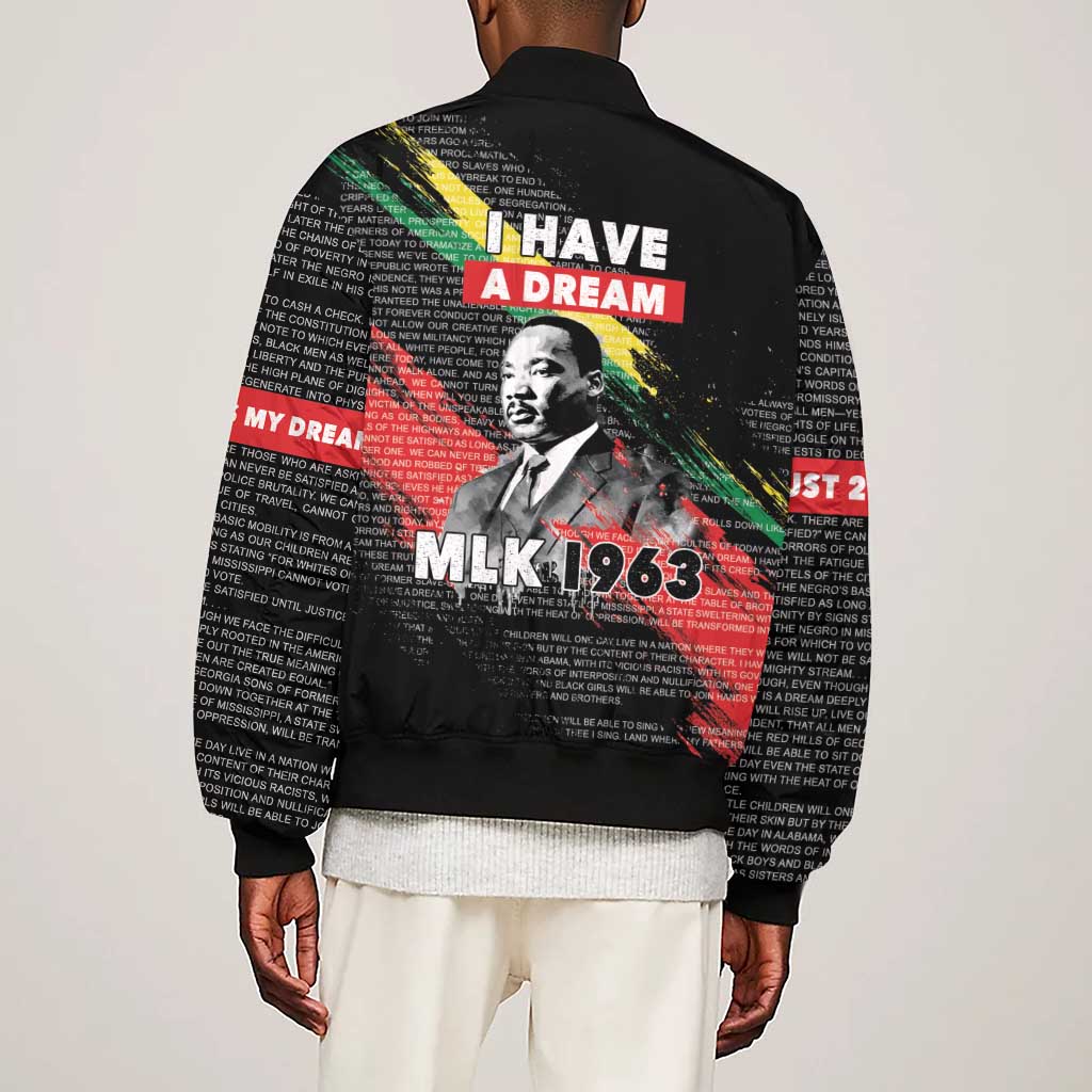 MLK Honoring The Legacy Sleeve Zip Bomber Jacket Black Version