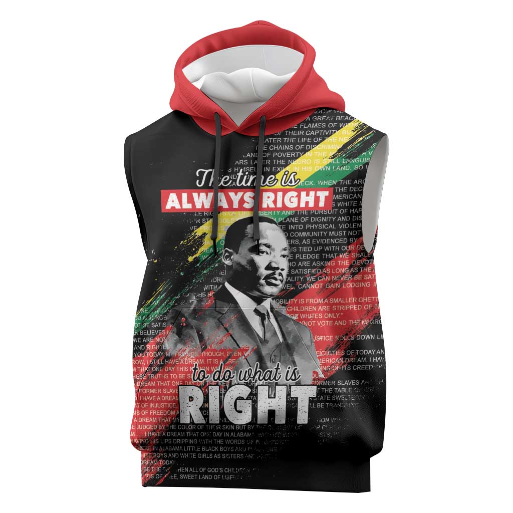 MLK Honoring The Legacy Sleeveless Hoodie Black Version - African Pride
