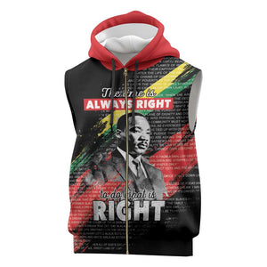 MLK Honoring The Legacy Sleeveless Zip Hoodie Black Version - African Pride