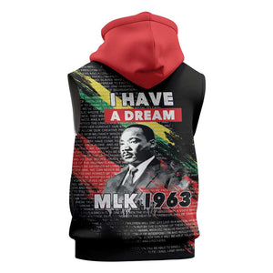 MLK Honoring The Legacy Sleeveless Zip Hoodie Black Version - African Pride