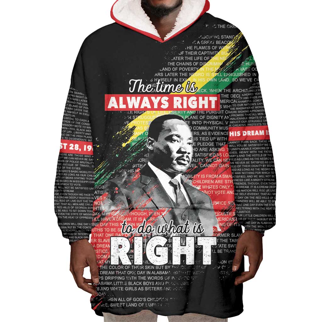 MLK Honoring The Legacy Wearable Blanket Hoodie Black Version