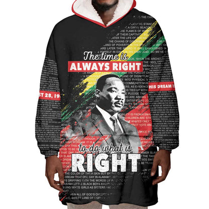 MLK Honoring The Legacy Wearable Blanket Hoodie Black Version