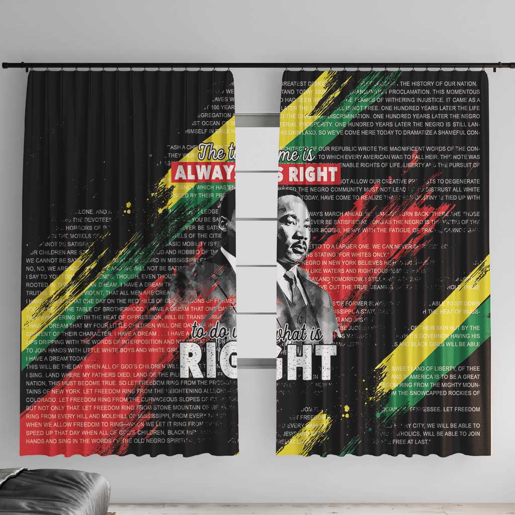 MLK Honoring The Legacy Window Curtain Black Version