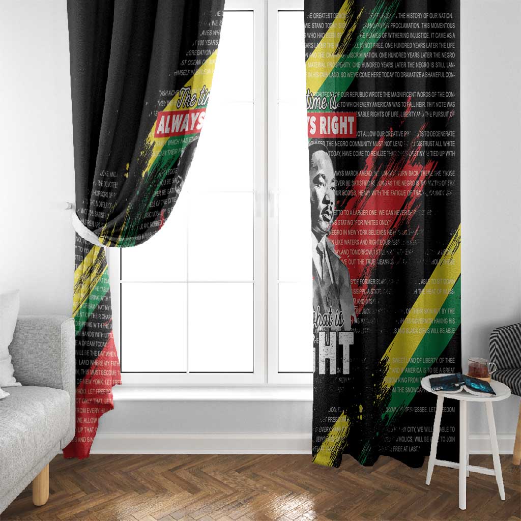 MLK Honoring The Legacy Window Curtain Black Version