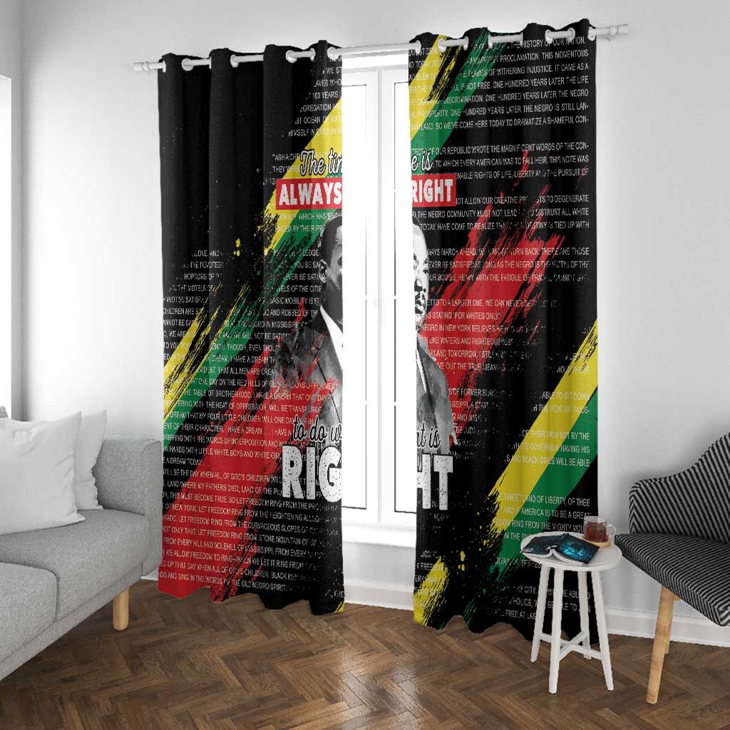 MLK Honoring The Legacy Window Curtain Black Version
