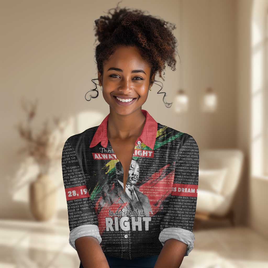 MLK Honoring The Legacy Women Casual Shirt Black Version LT05