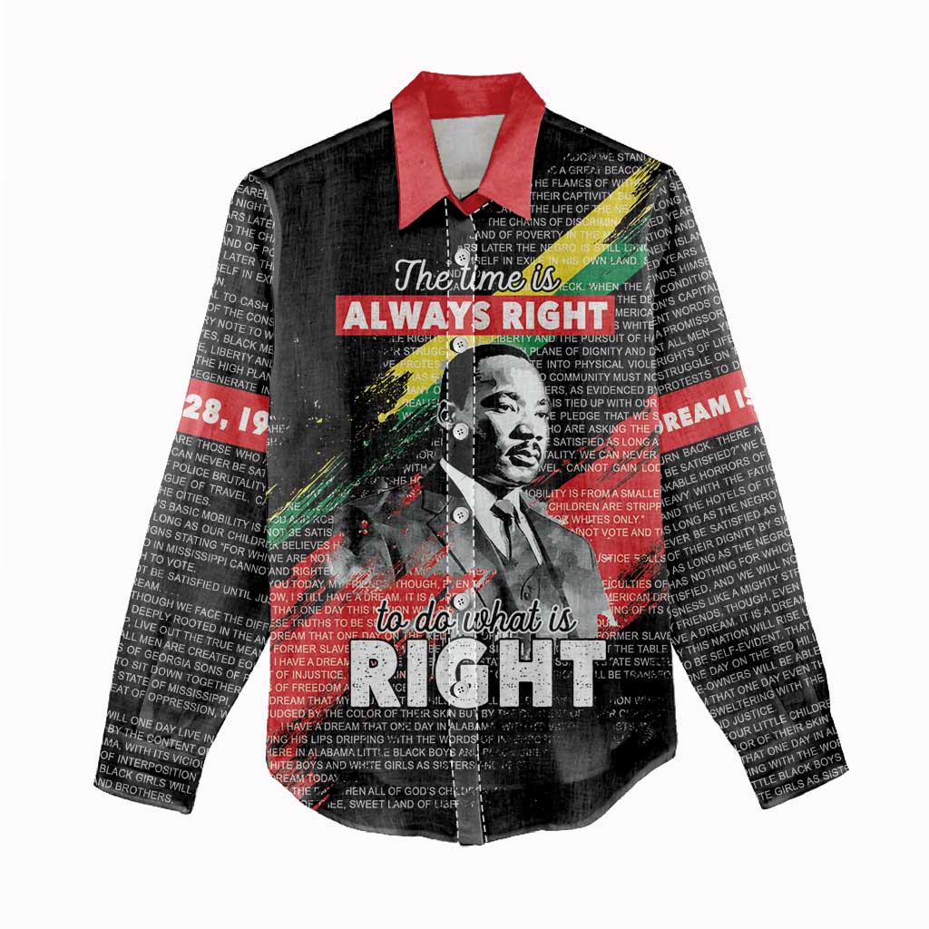 MLK Honoring The Legacy Women Casual Shirt Black Version LT05