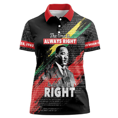 MLK Honoring The Legacy Women Polo Shirt Black Version