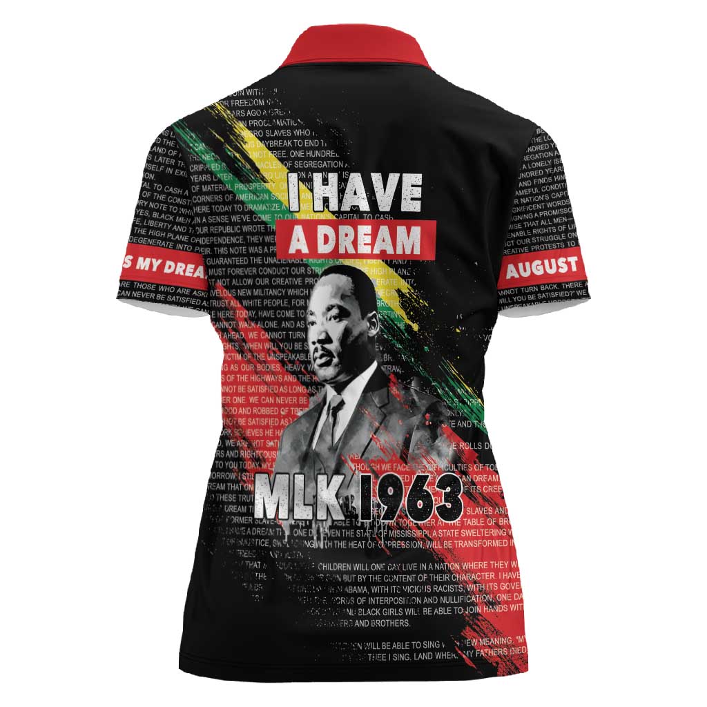 MLK Honoring The Legacy Women Polo Shirt Black Version