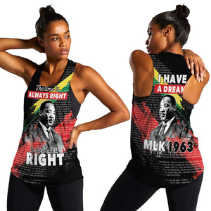 MLK Honoring The Legacy Women Racerback Tank Black Version