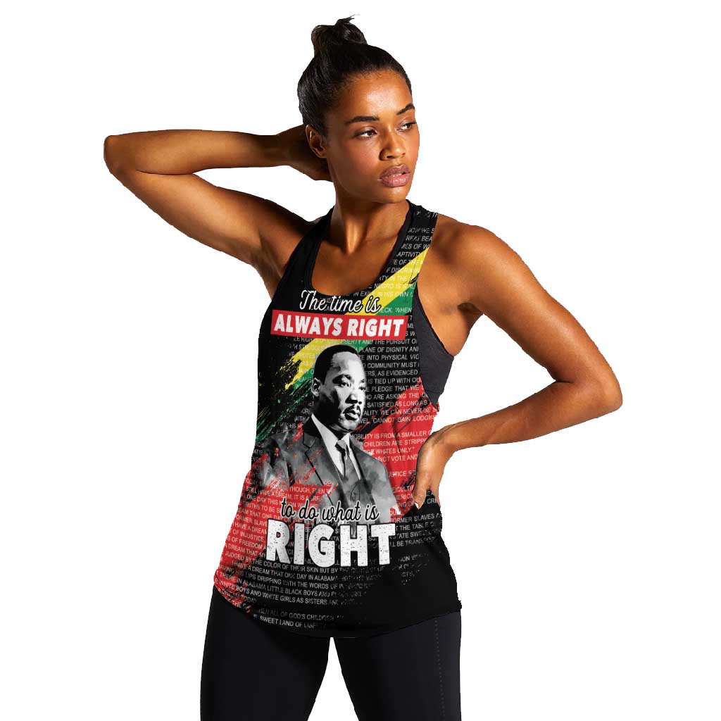 MLK Honoring The Legacy Women Racerback Tank Black Version