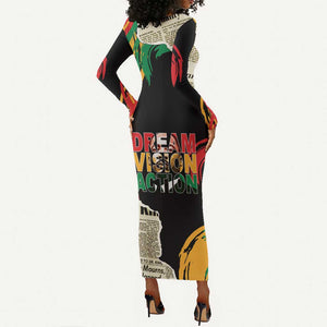 Remembering The Legacy Of MLK Long Sleeve Bodycon Dress LT05