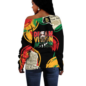 Remembering The Legacy Of MLK Off Shoulder Sweater