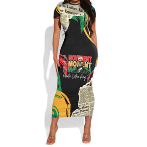 Remembering The Legacy Of MLK Short Sleeve Bodycon Dress LT05