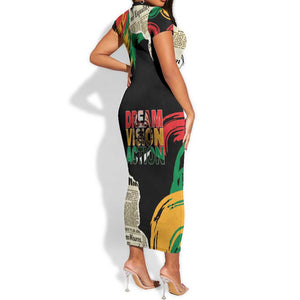 Remembering The Legacy Of MLK Short Sleeve Bodycon Dress LT05