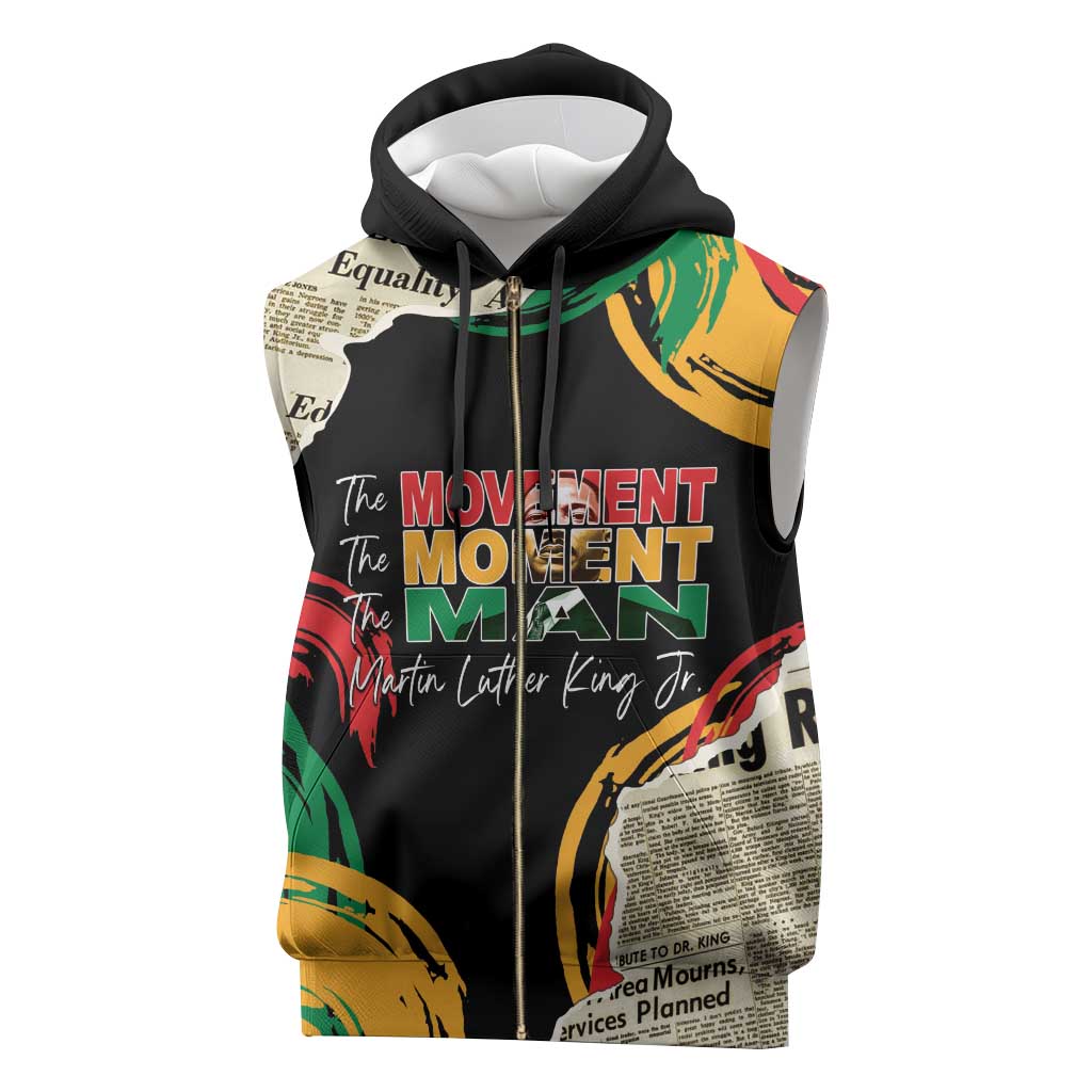 Remembering The Legacy Of MLK Sleeveless Zip Hoodie - African Pride