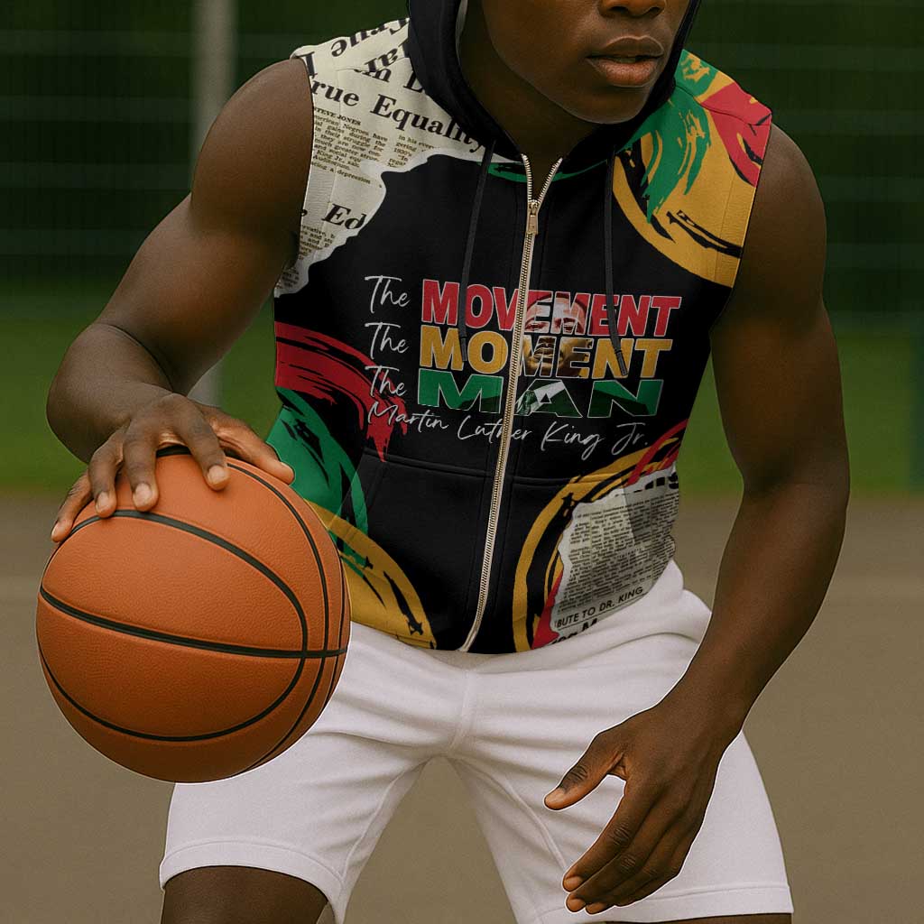 Remembering The Legacy Of MLK Sleeveless Zip Hoodie - African Pride