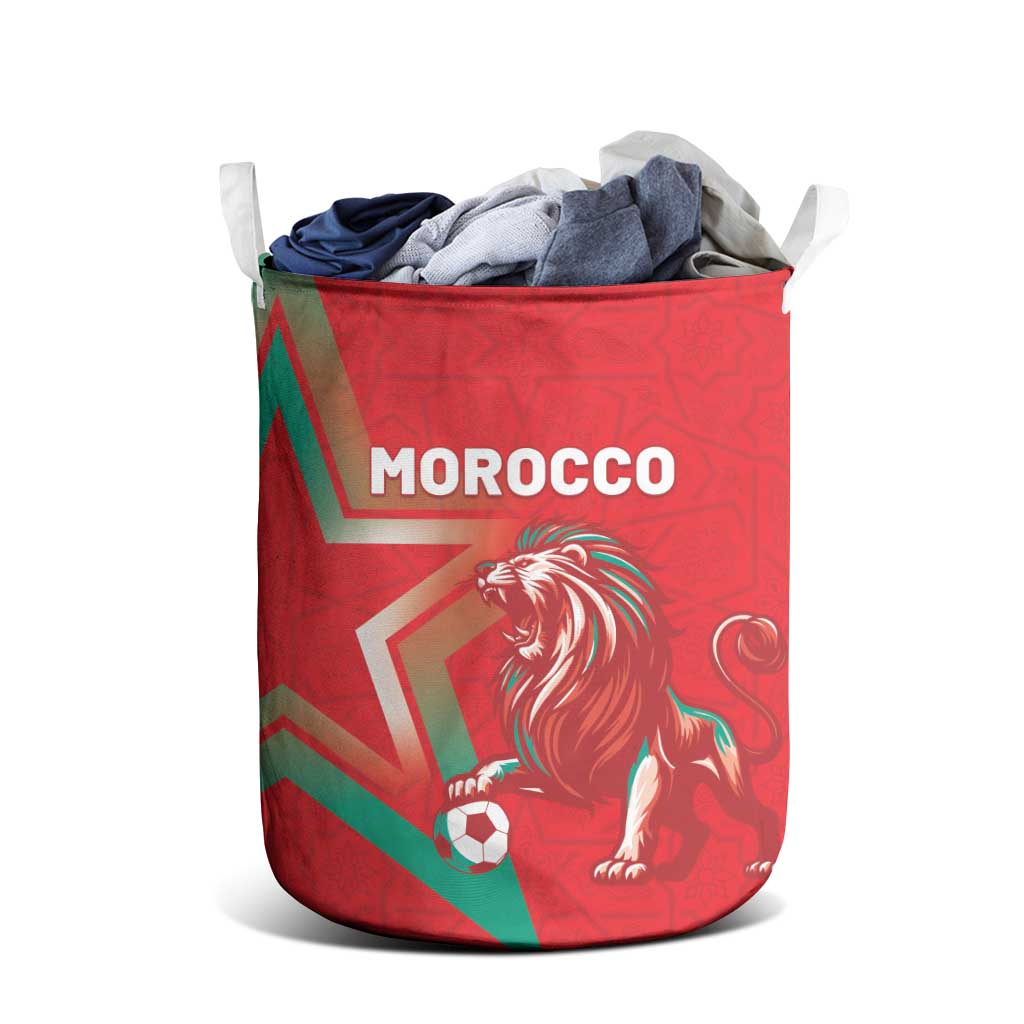 Morocco WC Football 2026 Laundry Basket Go Champions Lion Spirit - African Pride