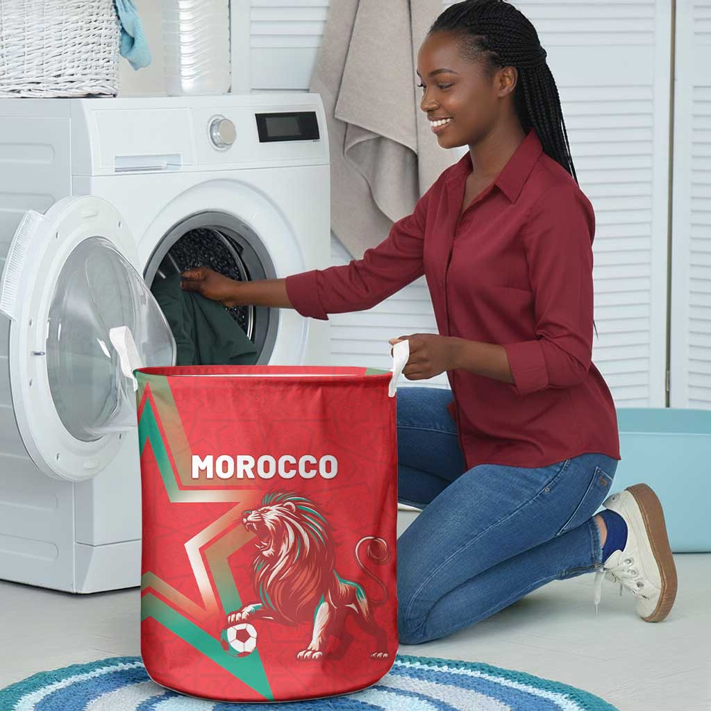 Morocco WC Football 2026 Laundry Basket Go Champions Lion Spirit - African Pride