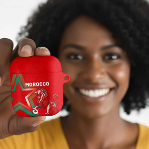 Morocco WC Football 2026 AirPods Case Go Champions Lion Spirit - African Pride
