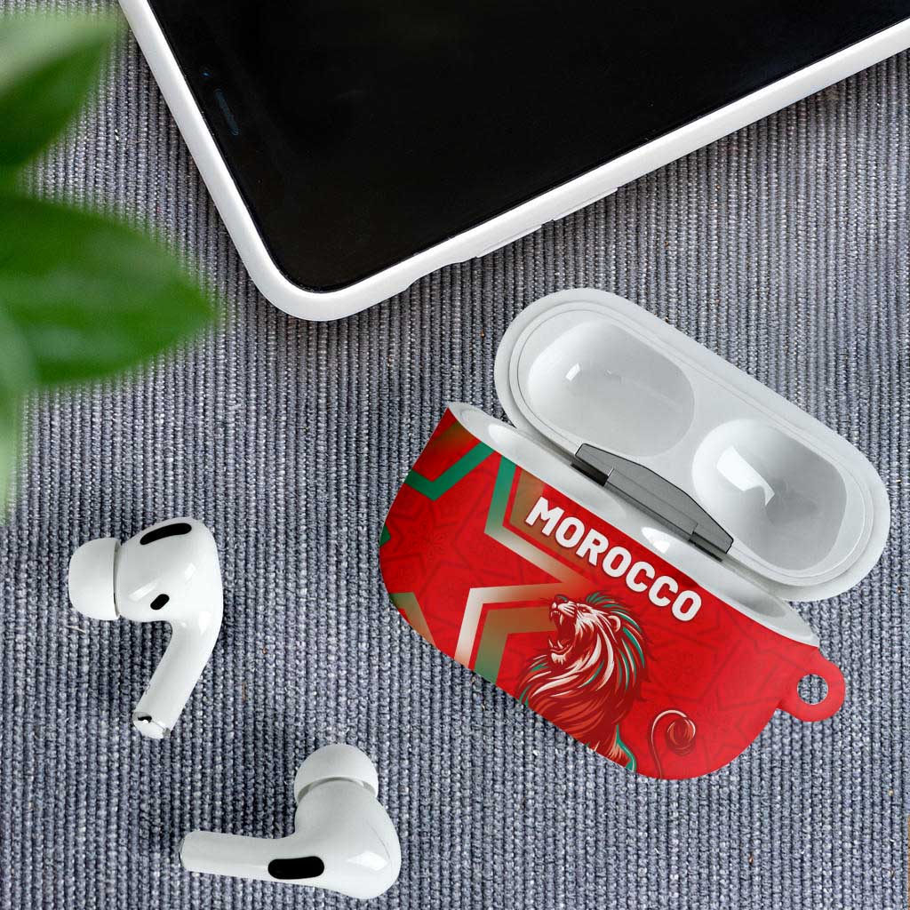 Morocco WC Football 2026 AirPods Case Go Champions Lion Spirit - African Pride
